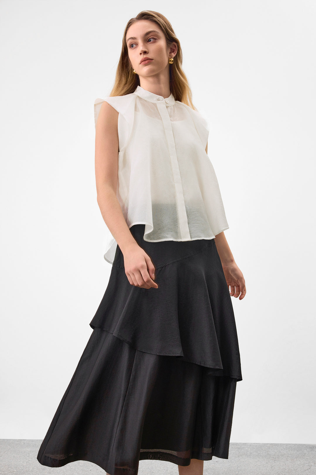 BLAACK | Machine Washable | Stand Collar Blouse