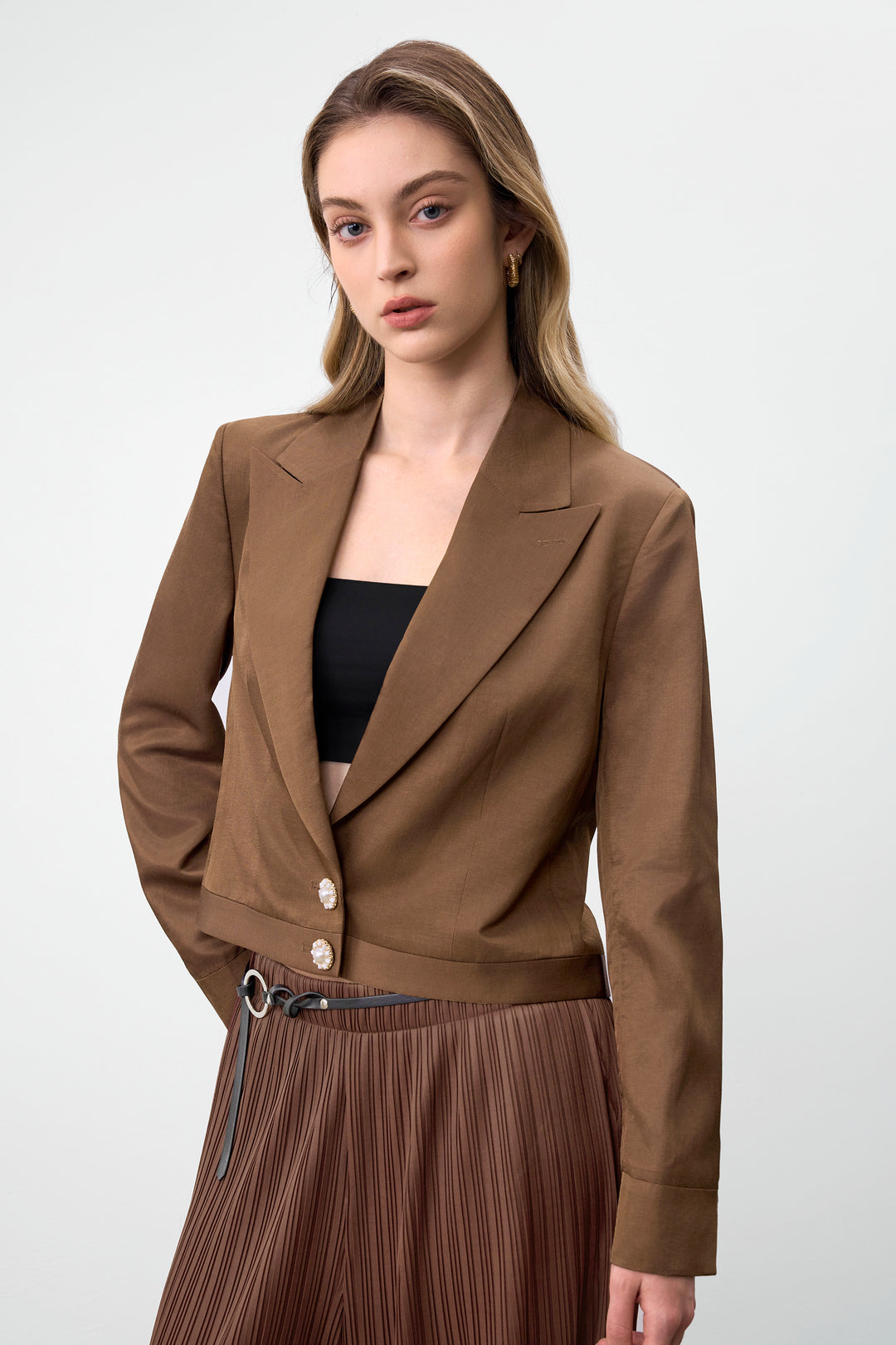 BLAACK WOMAN-blaack-regular-waist-casual-pants-63961143-Brown