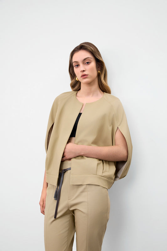 BLAACK WOMAN-blaack-round-neck-jacket-63983090-Beige