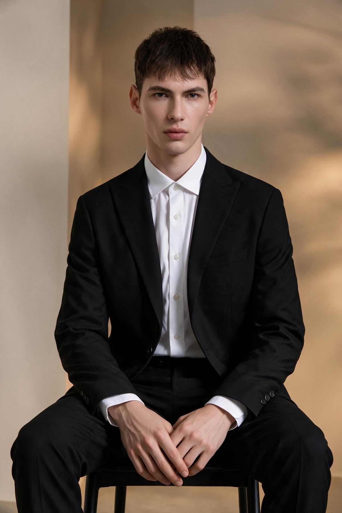 G2000 MAN-multi-way-stretch-peak-lapel-double-vent-suit-blazer-66113051-Black
