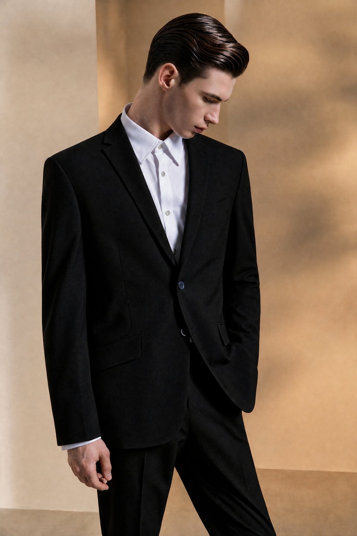 G2000 MAN-notch-lapel-double-vent-machine-washable-suit-blazer-66113356-Black