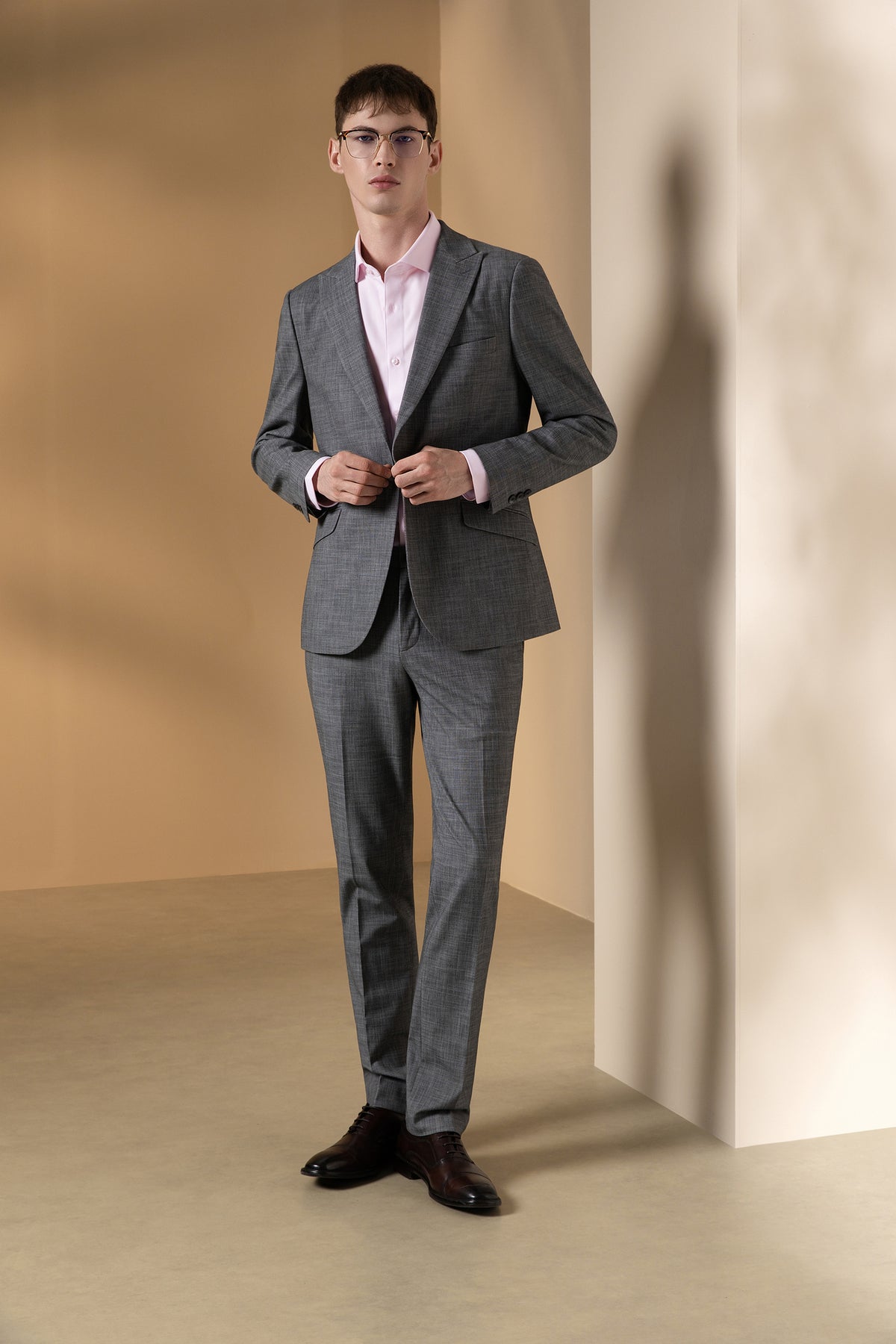 G2000 MAN-peak-lapel-double-vent-machine-washable-suit-blazer-66113483-Grey