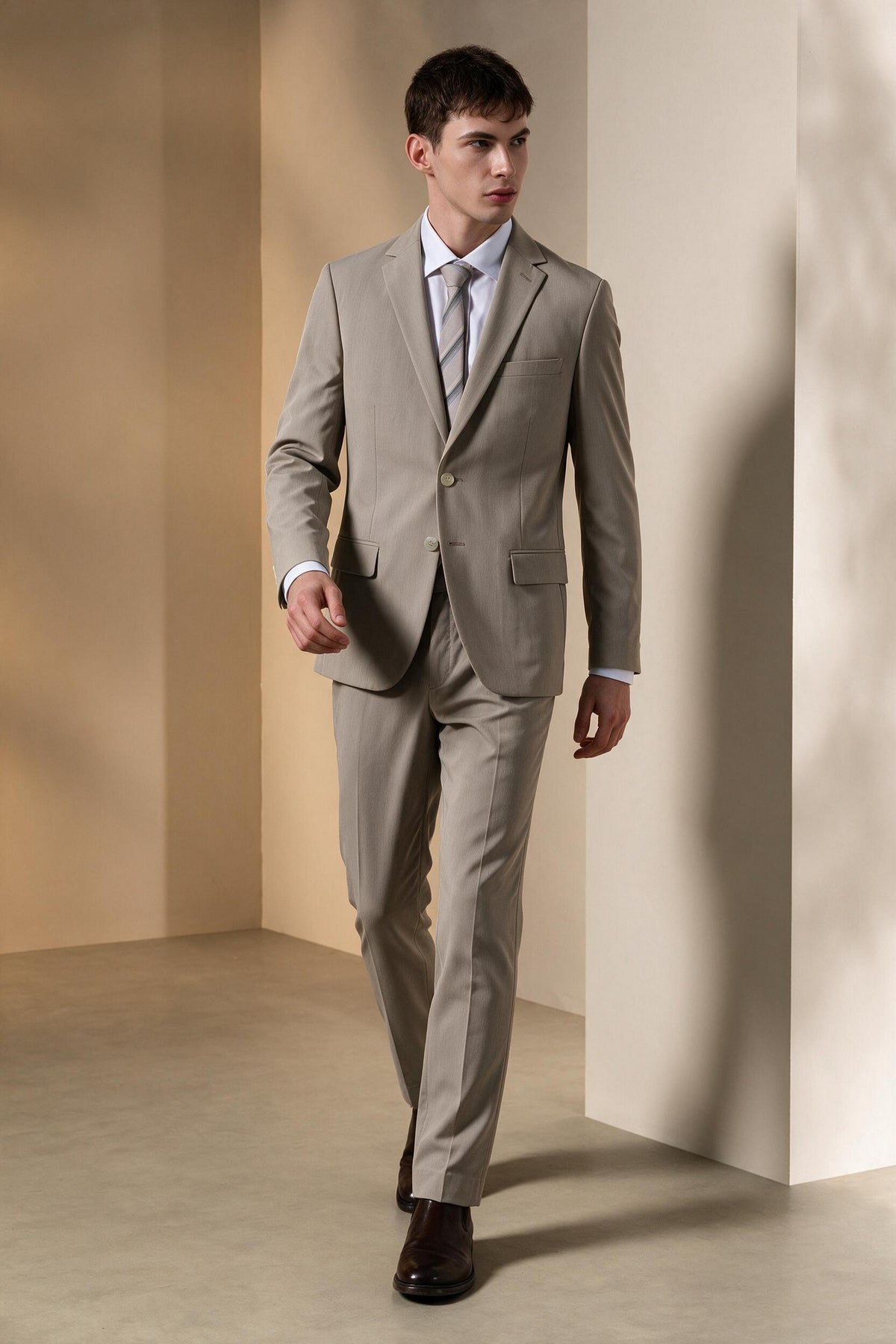 G2000 MAN-anti-bacterial-notch-lapel-double-vent-suit-blazer-66113516-Beige