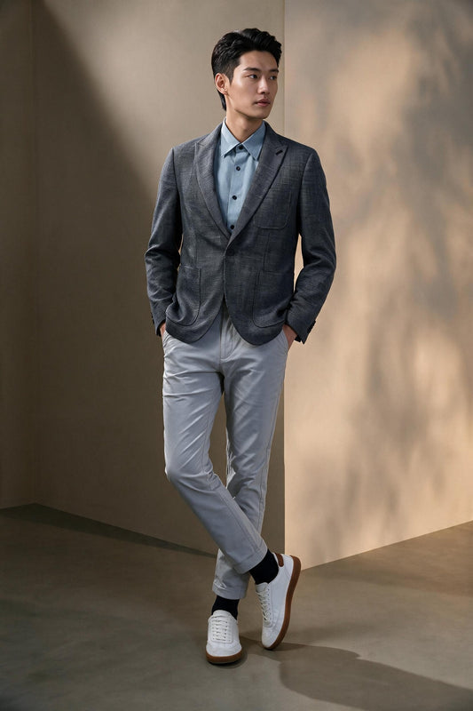 G2000 MAN-peak-lapel-single-vent-machine-washable-blazer-66113702-Grey