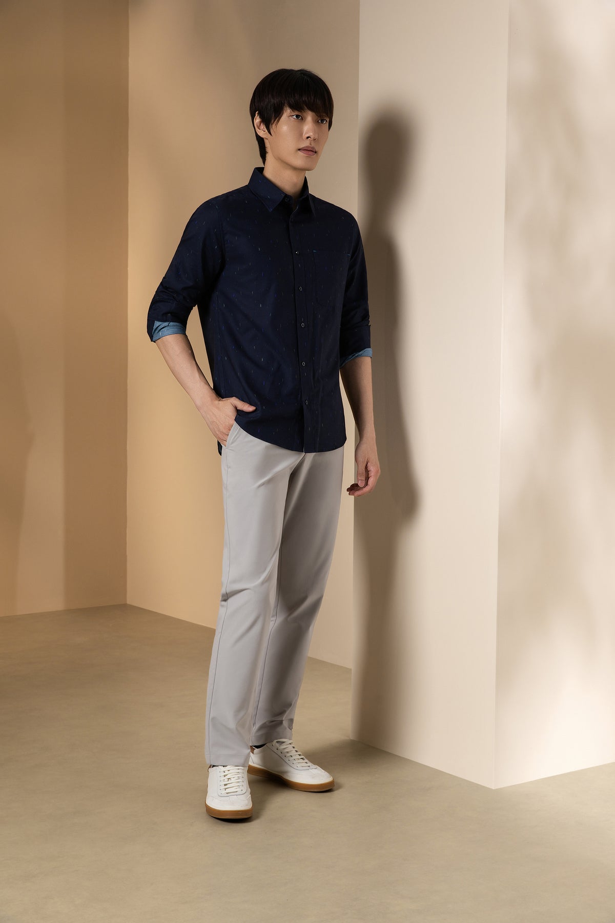 G2000 MAN-non-iron-pure-cotton-long-sleeve-casual-shirt-66120432-Blue