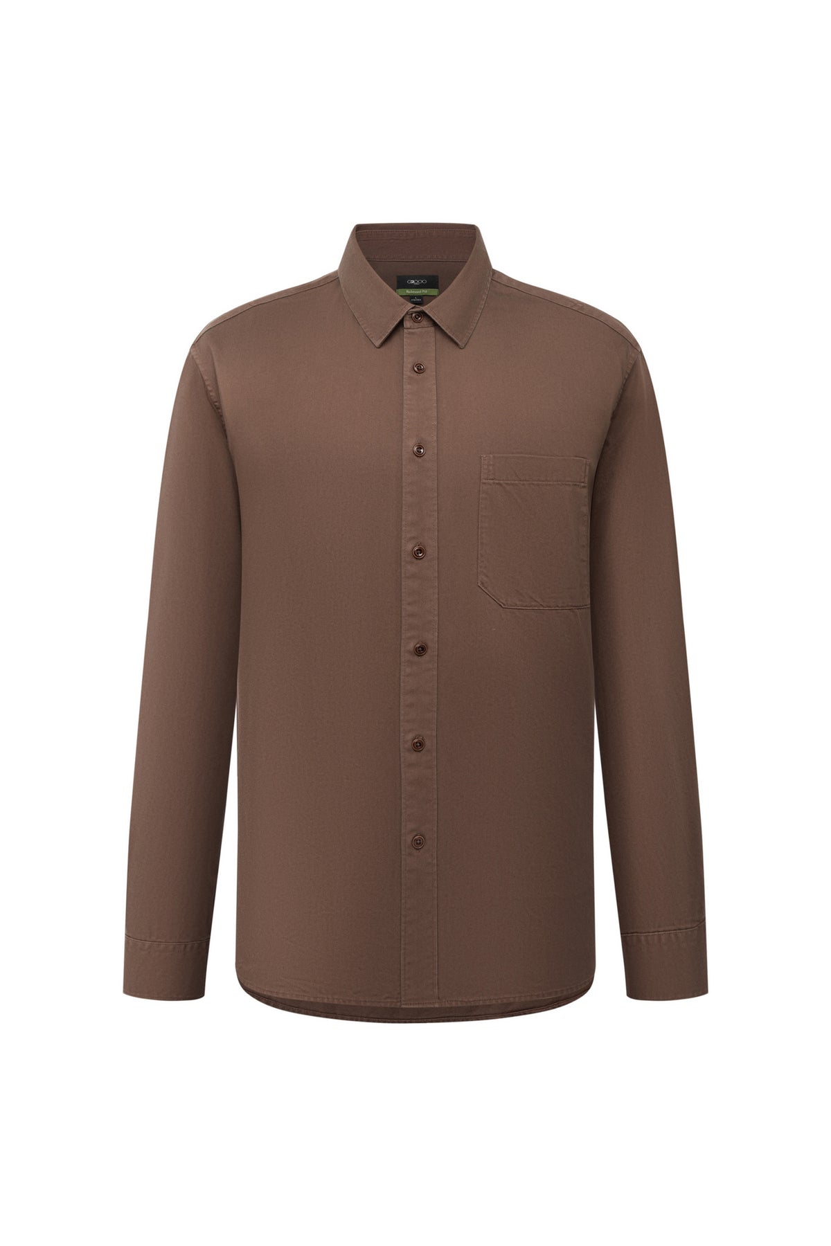 G2000 MAN-pure-cotton-classic-collar-long-sleeve-casual-shirt-66120554-Brwon