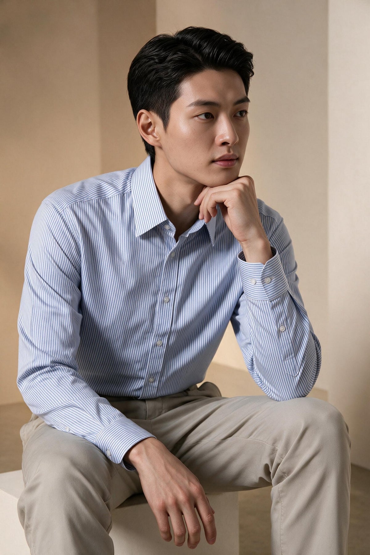 G2000 MAN-non-iron-cotton-stretch-long-sleeve-dress-shirt-66121382-Blue
