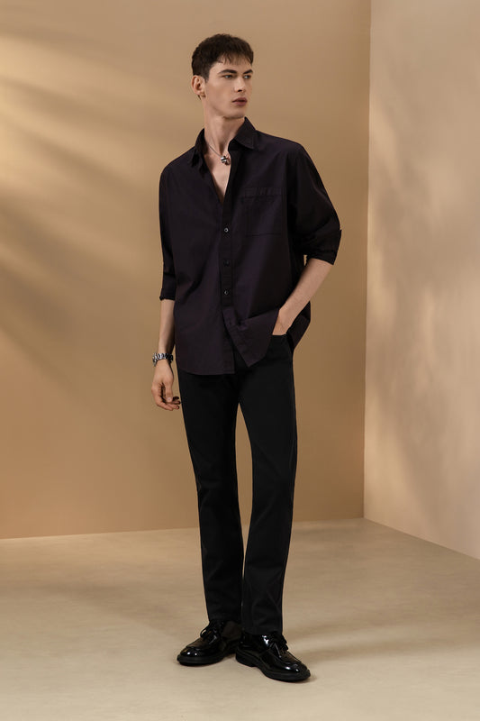 Lyocell Blend | Classic Collar Long-Sleeve Casual Shirt