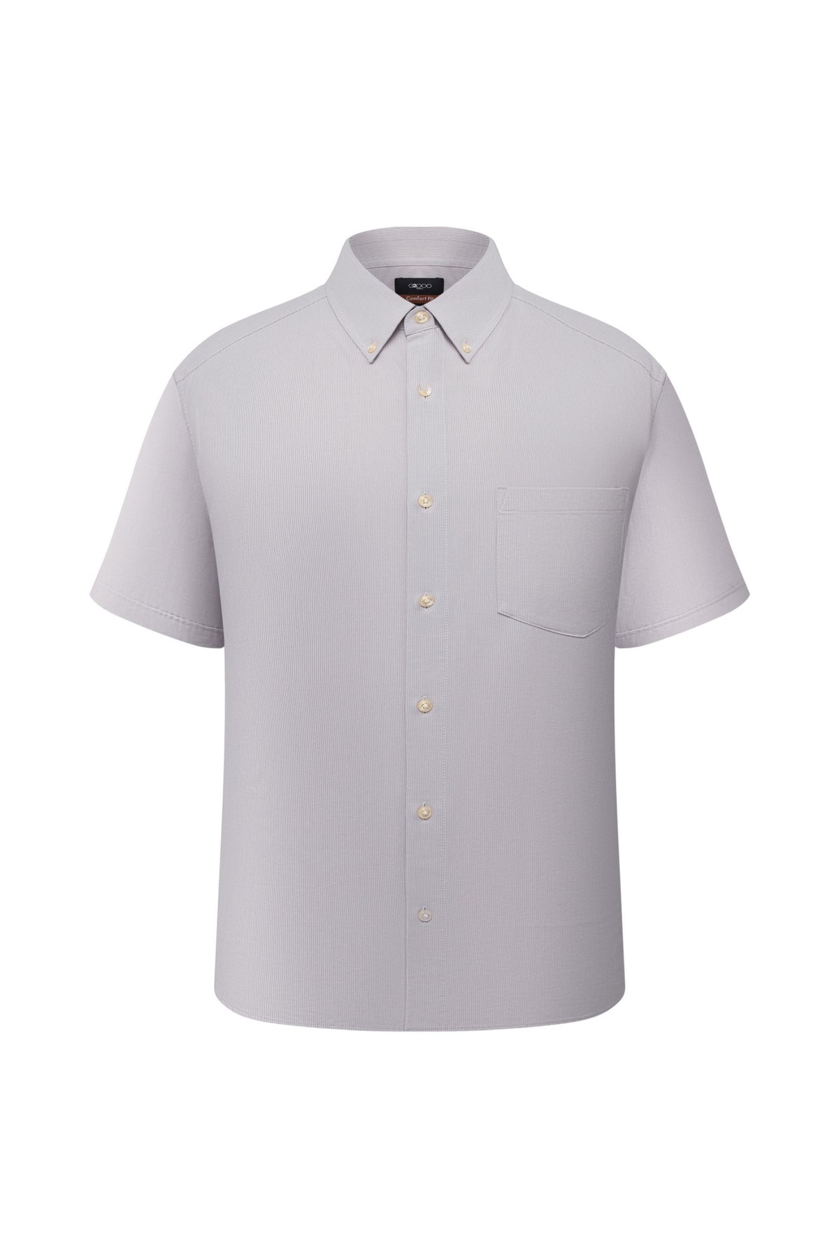 G2000 MAN-lyocell-blend-button-down-collar-short-sleeve-casual-shirt-66137188-Grey