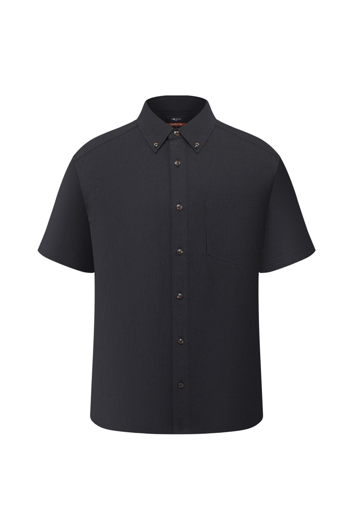G2000 MAN-lyocell-blend-button-down-collar-short-sleeve-casual-shirt-66137188-Black