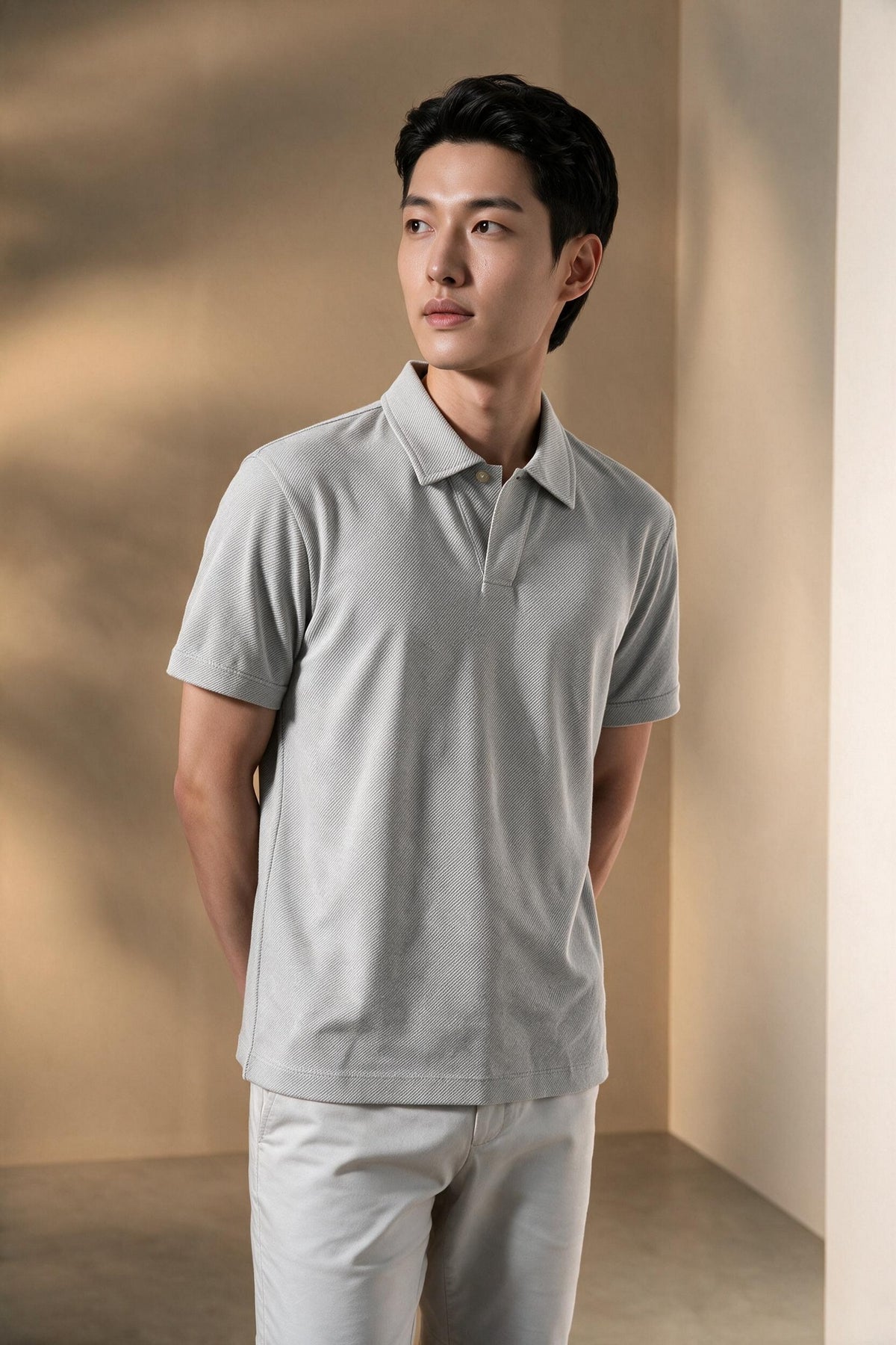 G2000 MAN-cotton-blend-relaxed-fit-polo-shirt-66141154-Grey