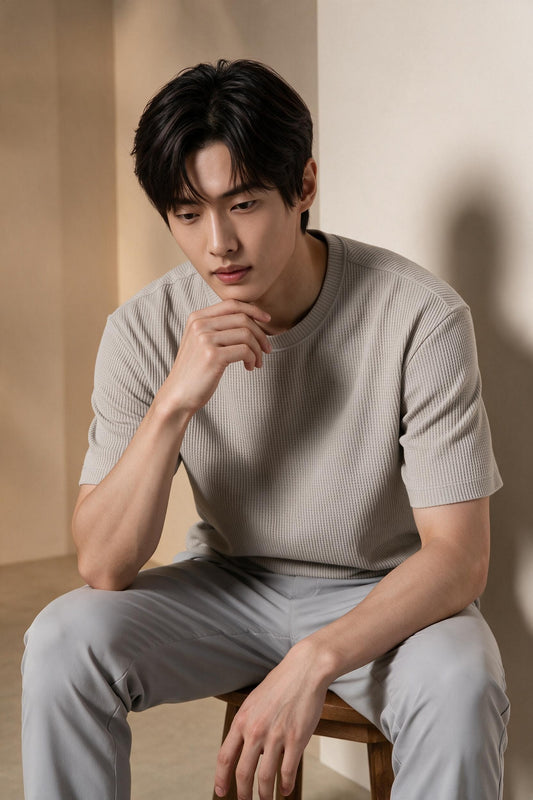 G2000 MAN-mock-neck-oversize-fit-short-sleeve-casual-t-shirt-66142226-Beige