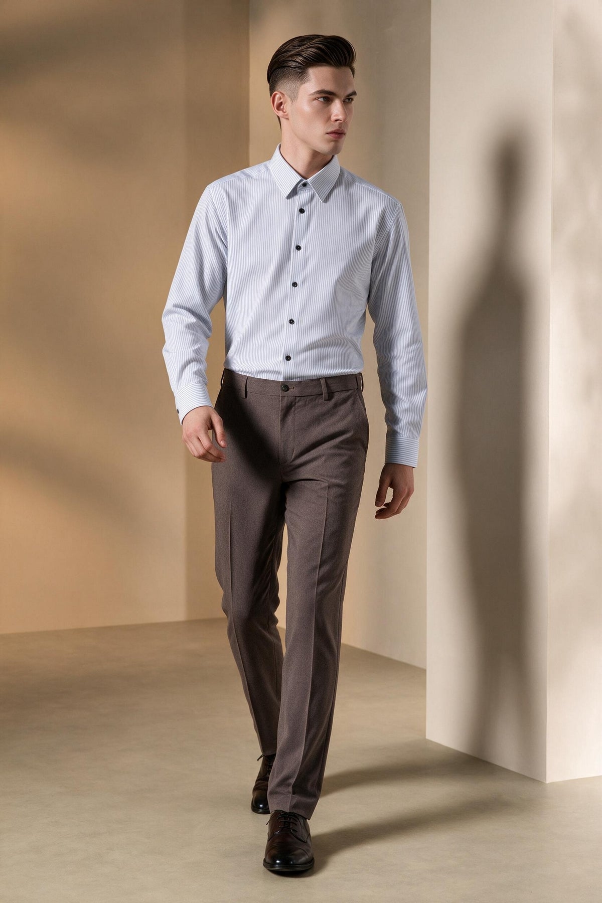 G2000 MAN-three-proof-finish-fixed-waistband-suit-pants-66152012-Brwon
