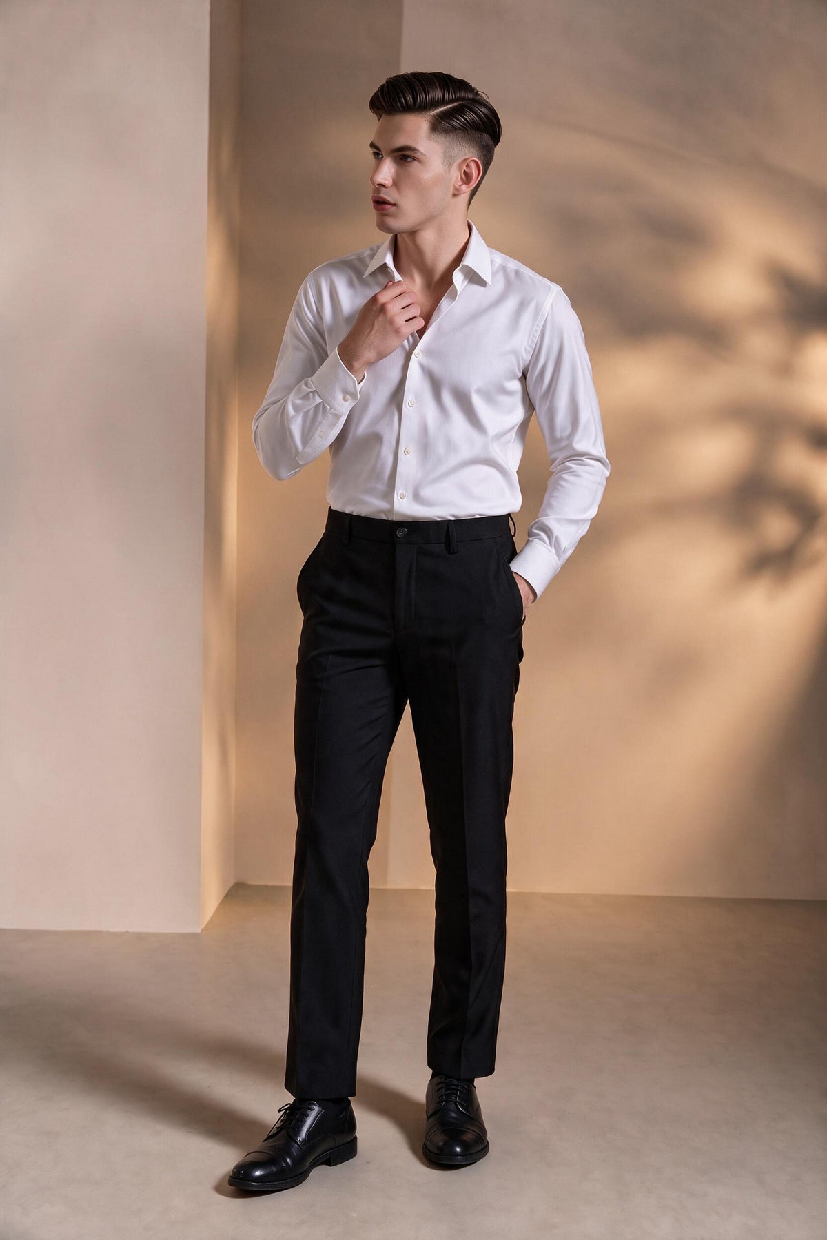G2000 MAN-multi-way-stretch-fixed-waistband-suit-pants-66153051-Black