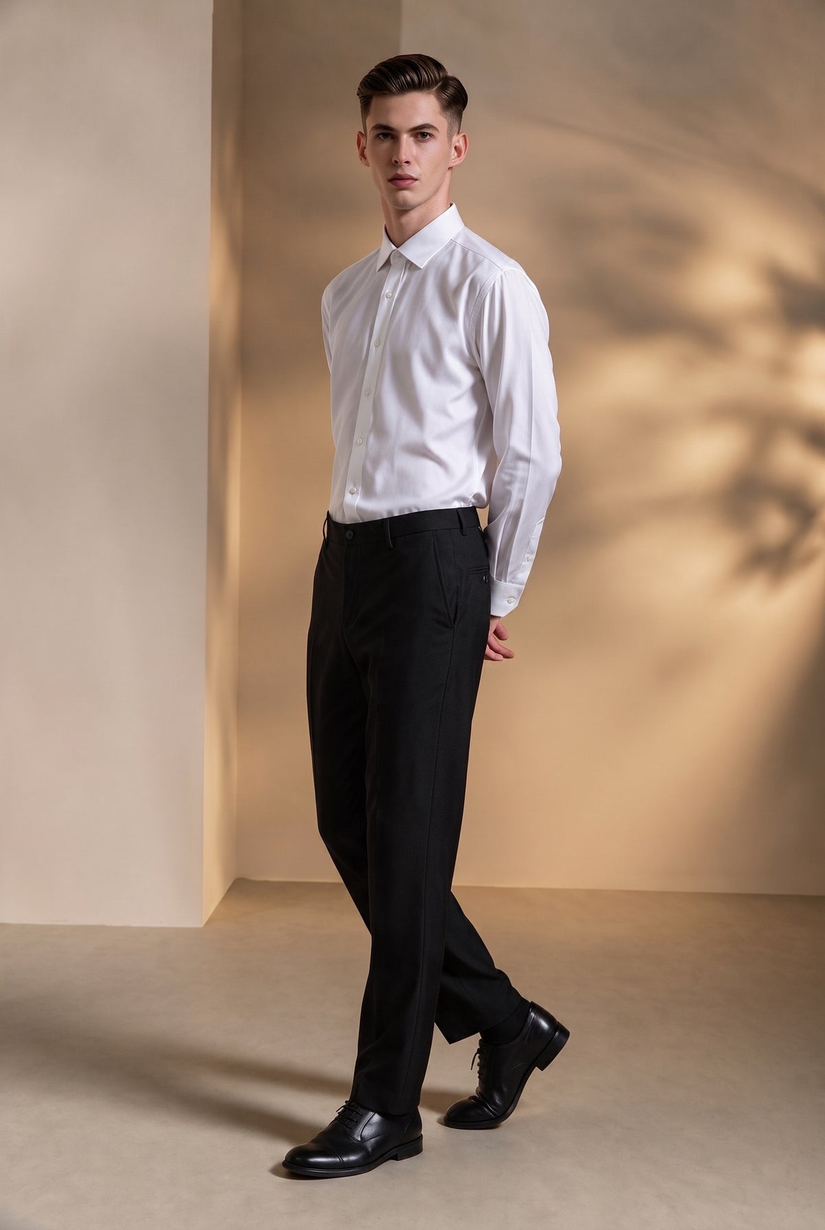G2000 MAN-multi-way-stretch-fixed-waistband-suit-pants-66153053-Black
