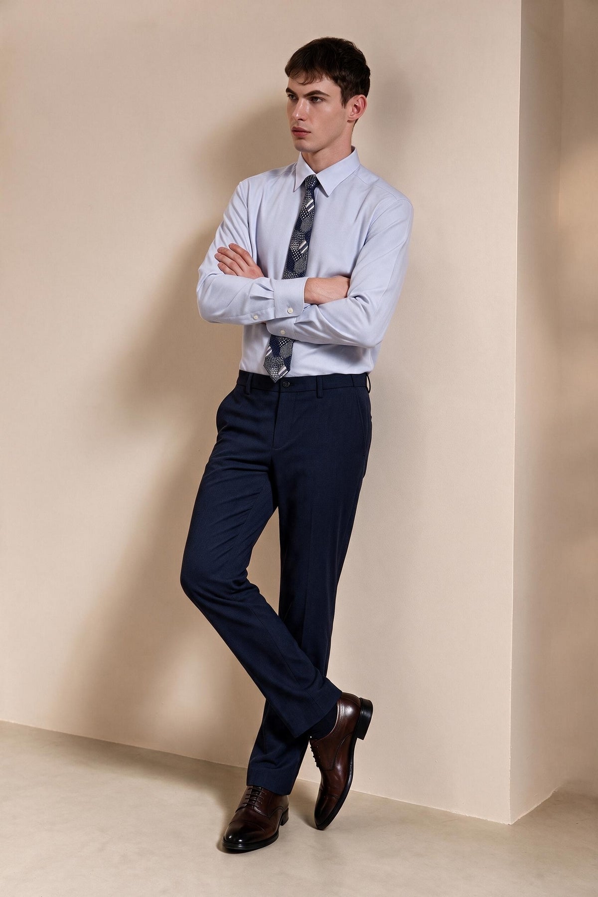 G2000 MAN-anti-bacterial-fixed-waistband-suit-pants-66153513-Blue