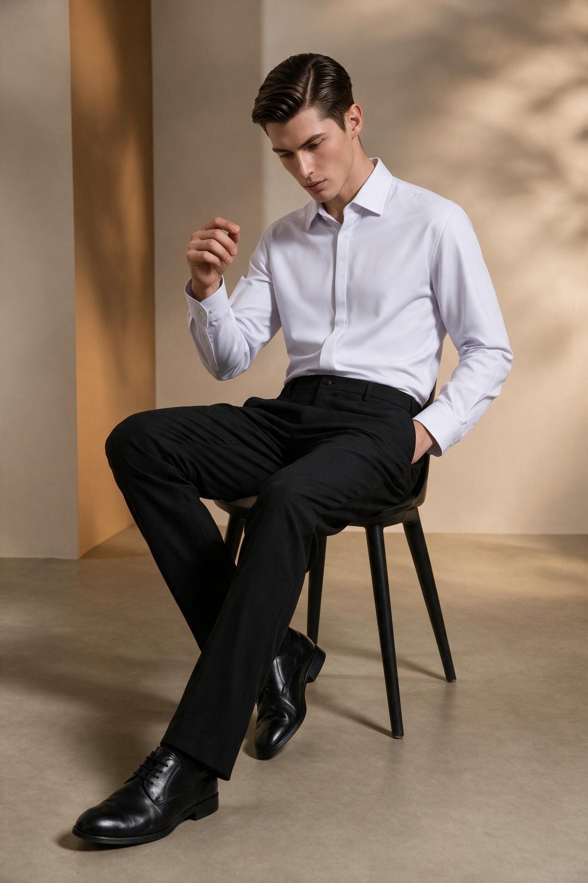G2000 MAN-anti-bacterial-hidden-elastic-waistband-suit-pants-66153526-Black