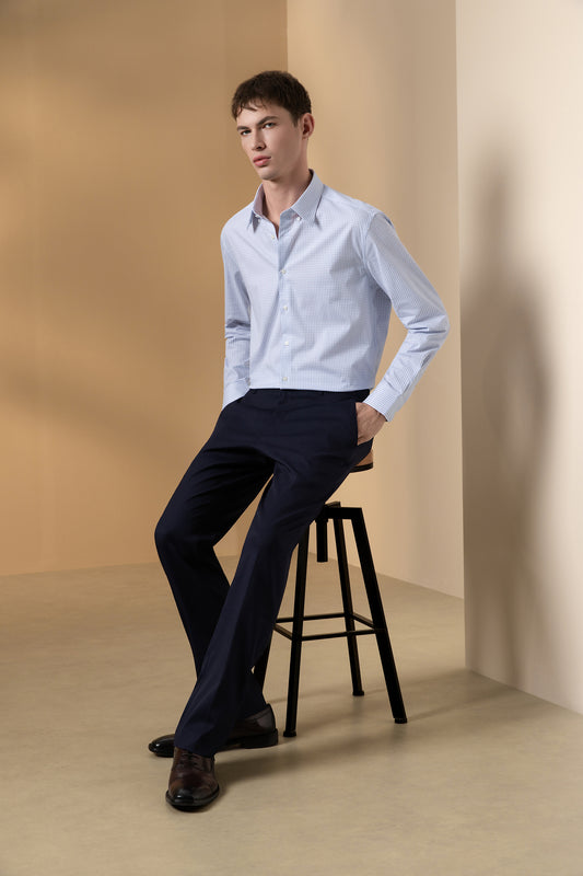G2000 MAN-fixed-waistband-regular-fit-suit-pants-66153531-Blue