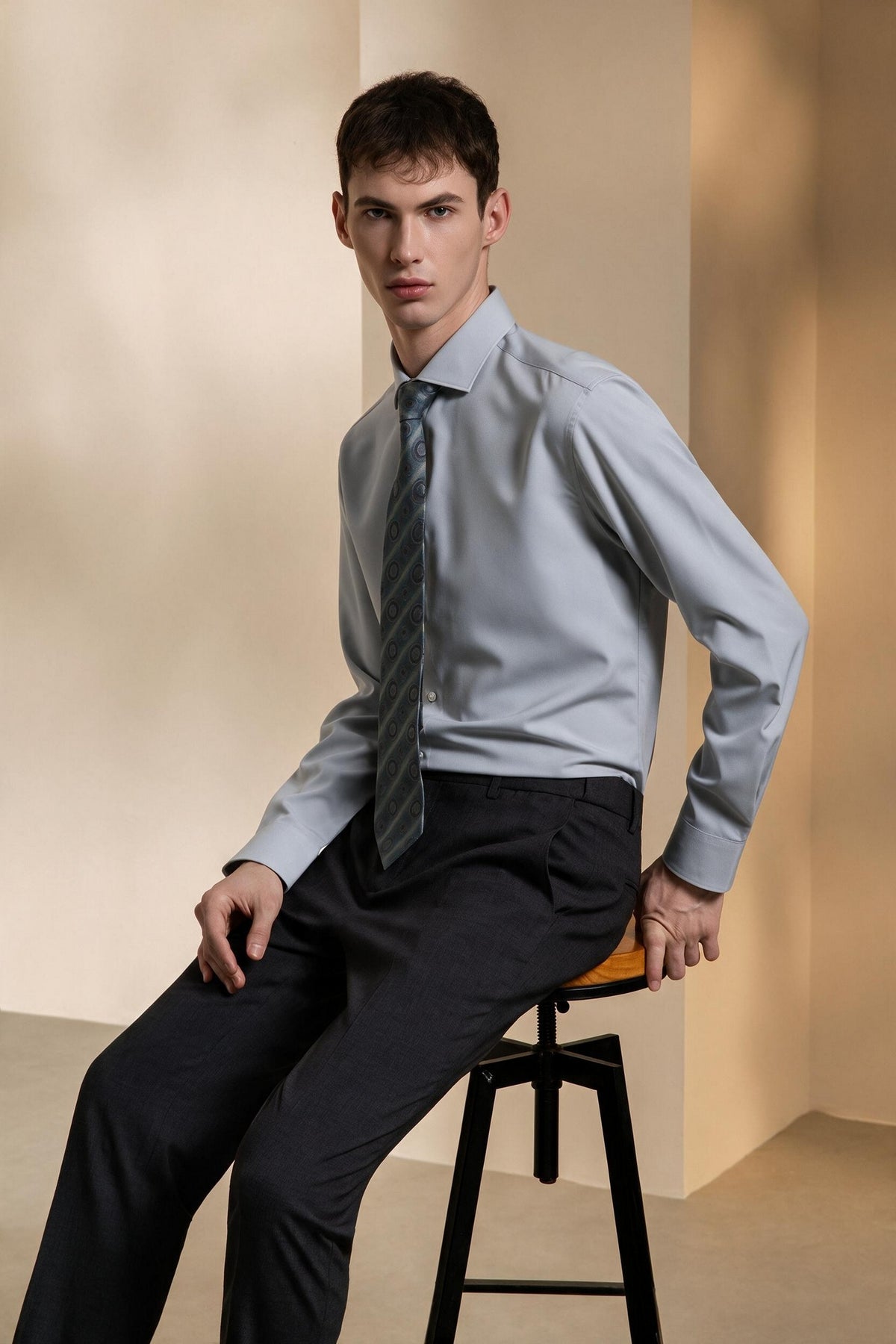 G2000 MAN-anti-bacterial-fixed-waistband-dress-pants-66153643-Grey