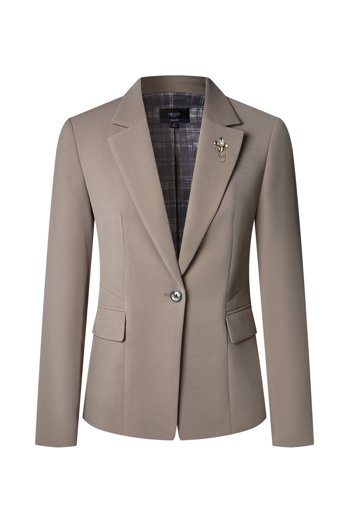 G2000 WOMAN-twill-notch-lapel-suit-blazer-(with-detachable-brooch)-66211003-Beige
