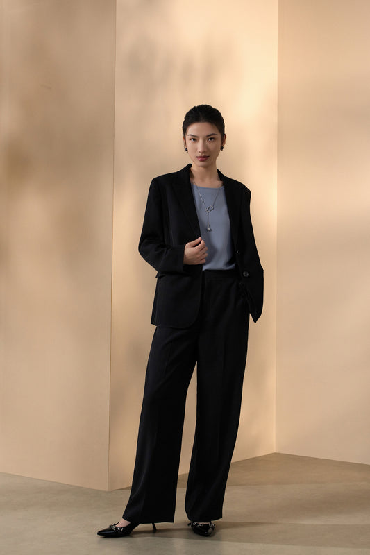 G2000 WOMAN-twill-peak-lapel-suit-blazer-66211165-Black