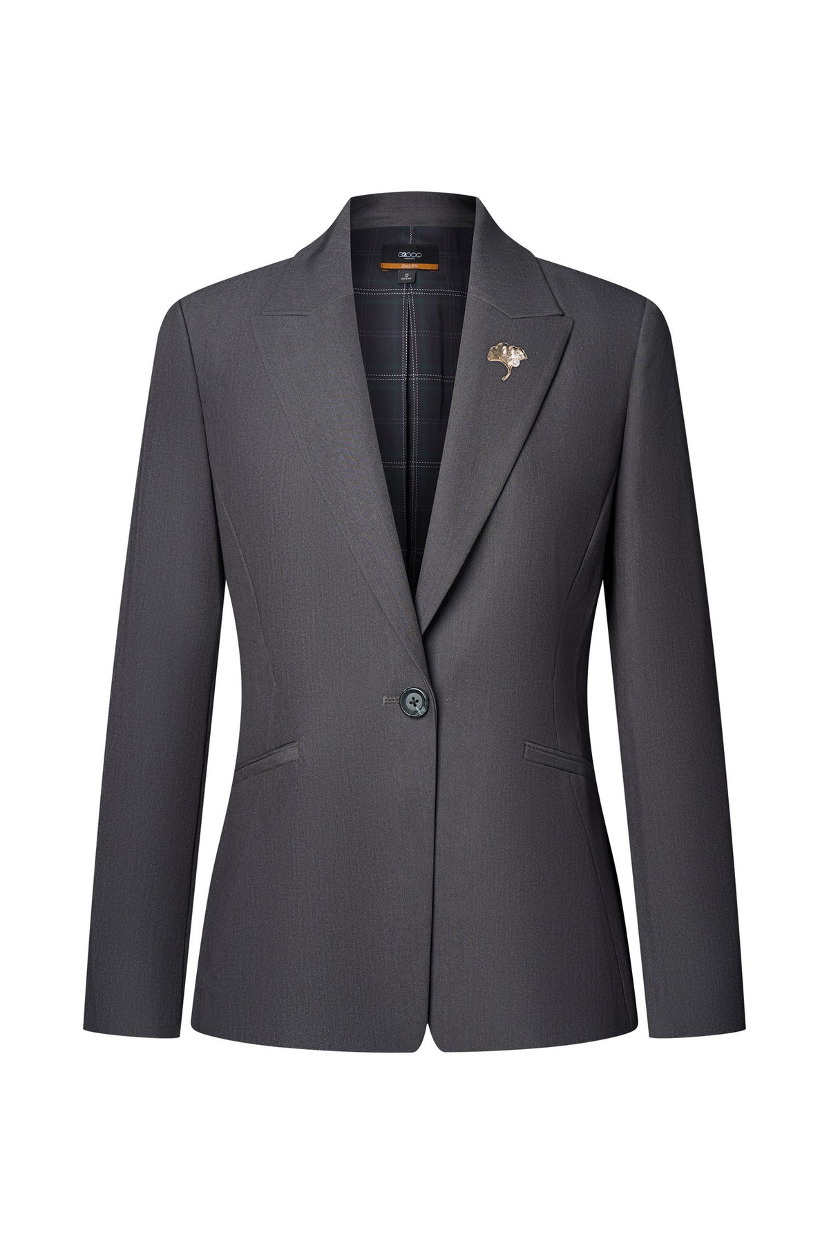 G2000 WOMAN-twill-peak-lapel-suit-blazer-(with-detachable-brooch)-66212084-Grey