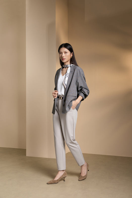 G2000 WOMAN-houndstooth-notch-lapel-blazer-66212650-Black