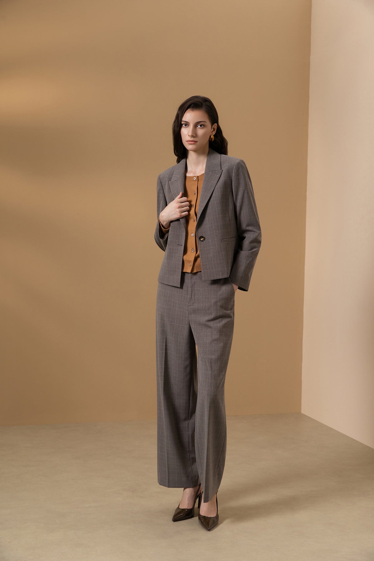 G2000 WOMAN-peak-lapel-machine-washable-blazer-66212695-Brown