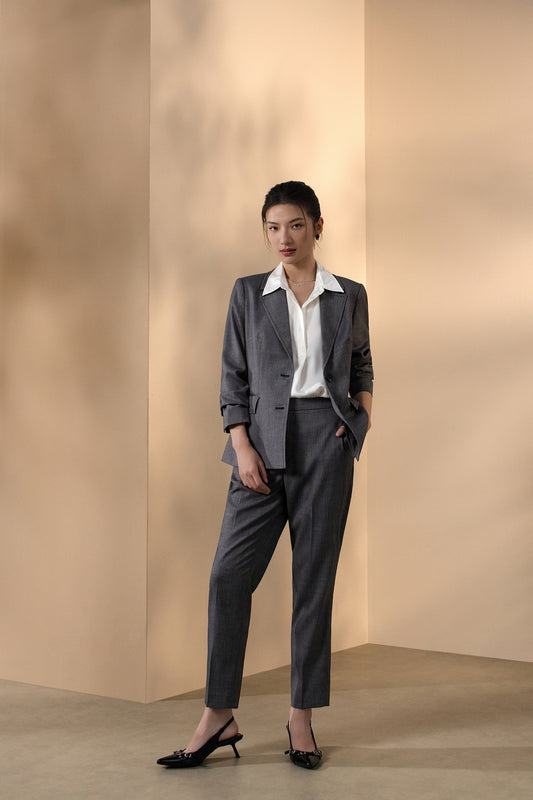 G2000 WOMAN-twill-notch-lapel-suit-blazer-66215060-Grey