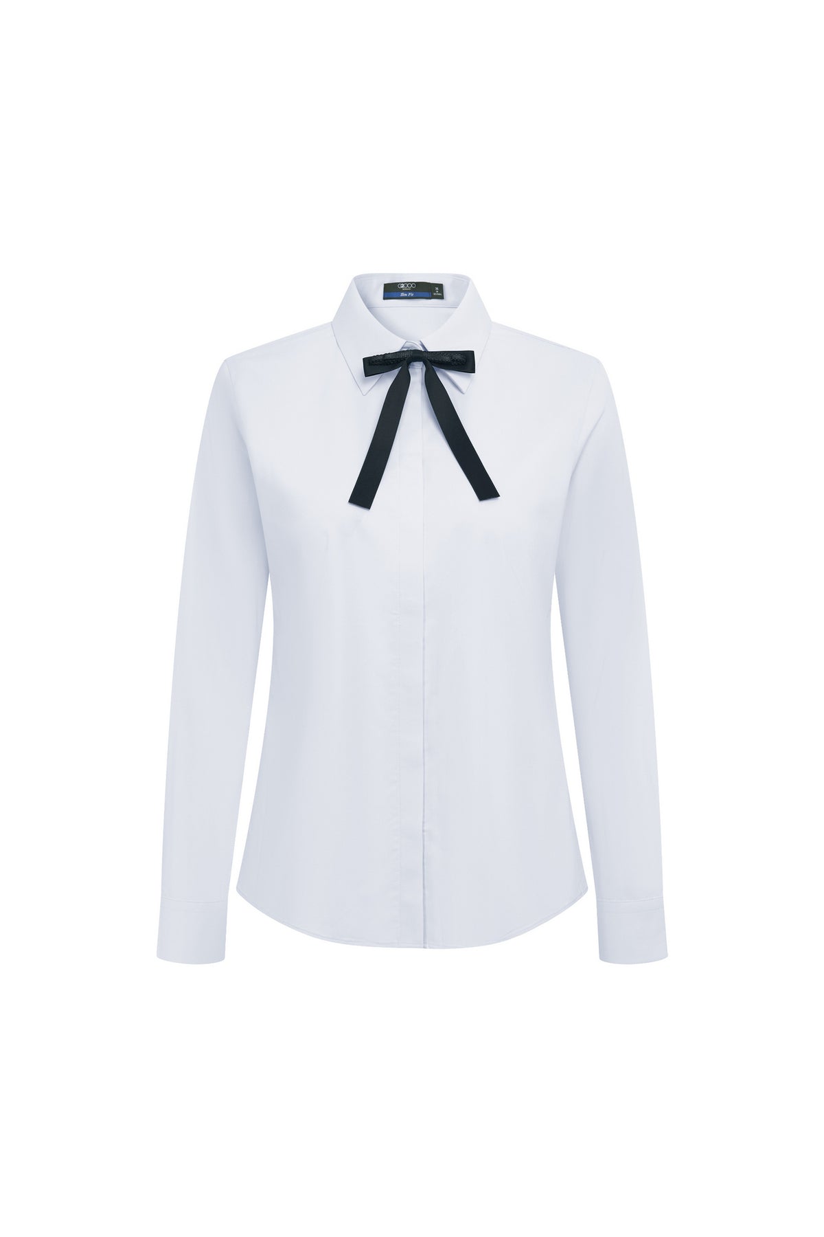 G2000 WOMAN-easy-ironing-shirt-collar-long-sleeve-dress-shirt-(with-detachable-bow-tie)-66226123-White