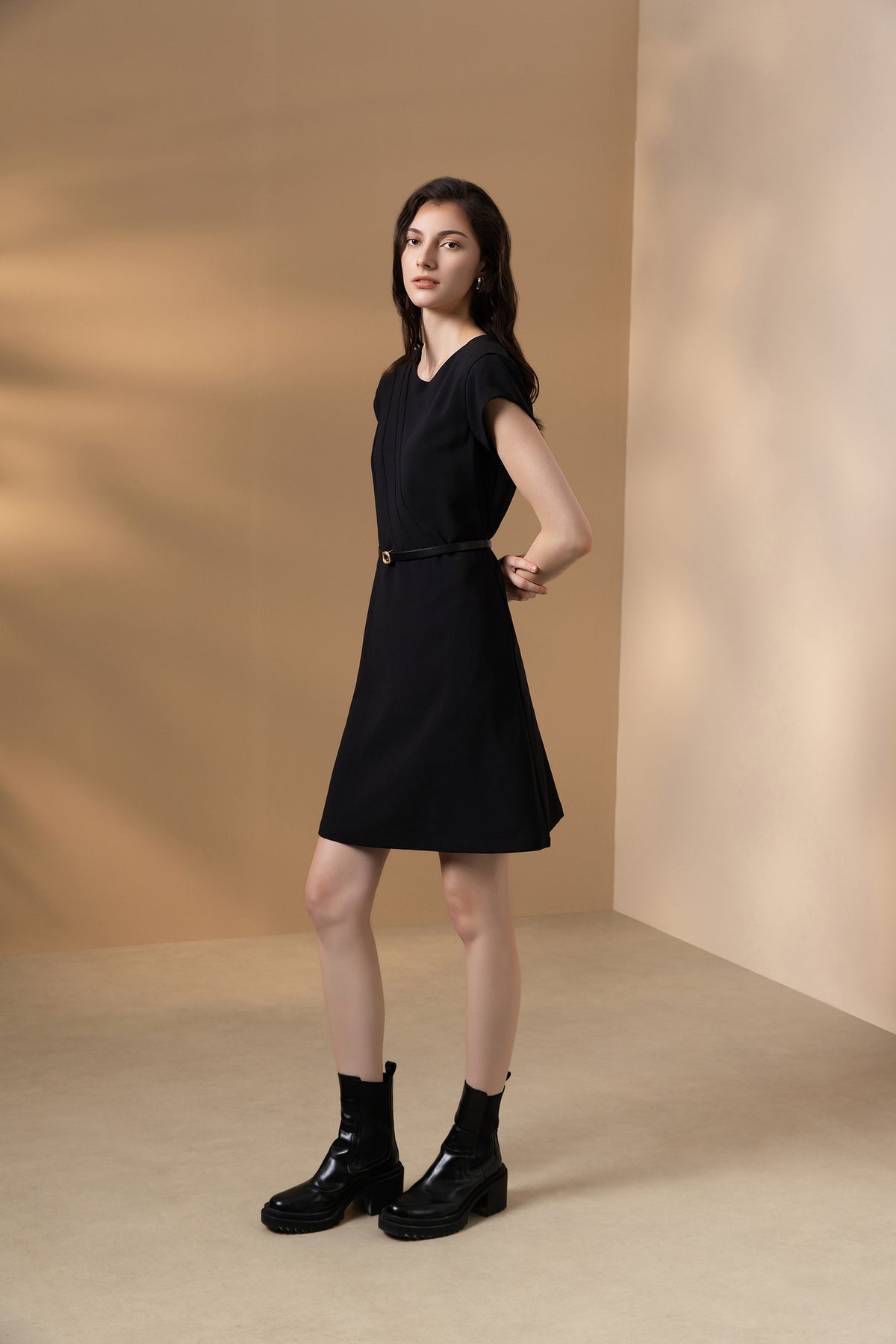 G2000 WOMAN-multi-way-stretch-crepe-dress-(with-belt)-66231196-Black