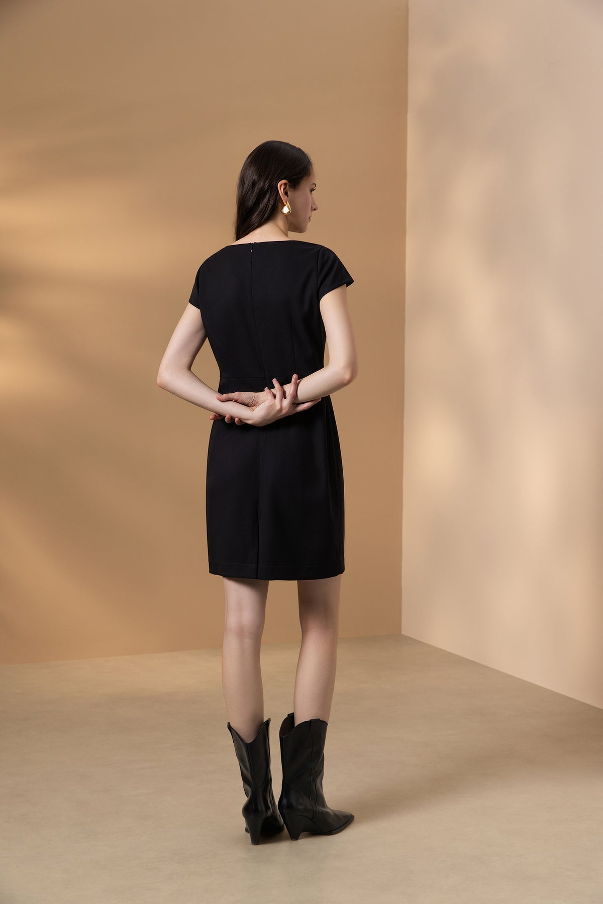 Twill | Wrap Front V-Neck Dress