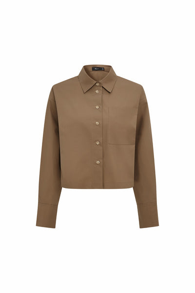 G2000 WOMAN-pure-cotton-poplin-casual-shirt-66233837-Brown