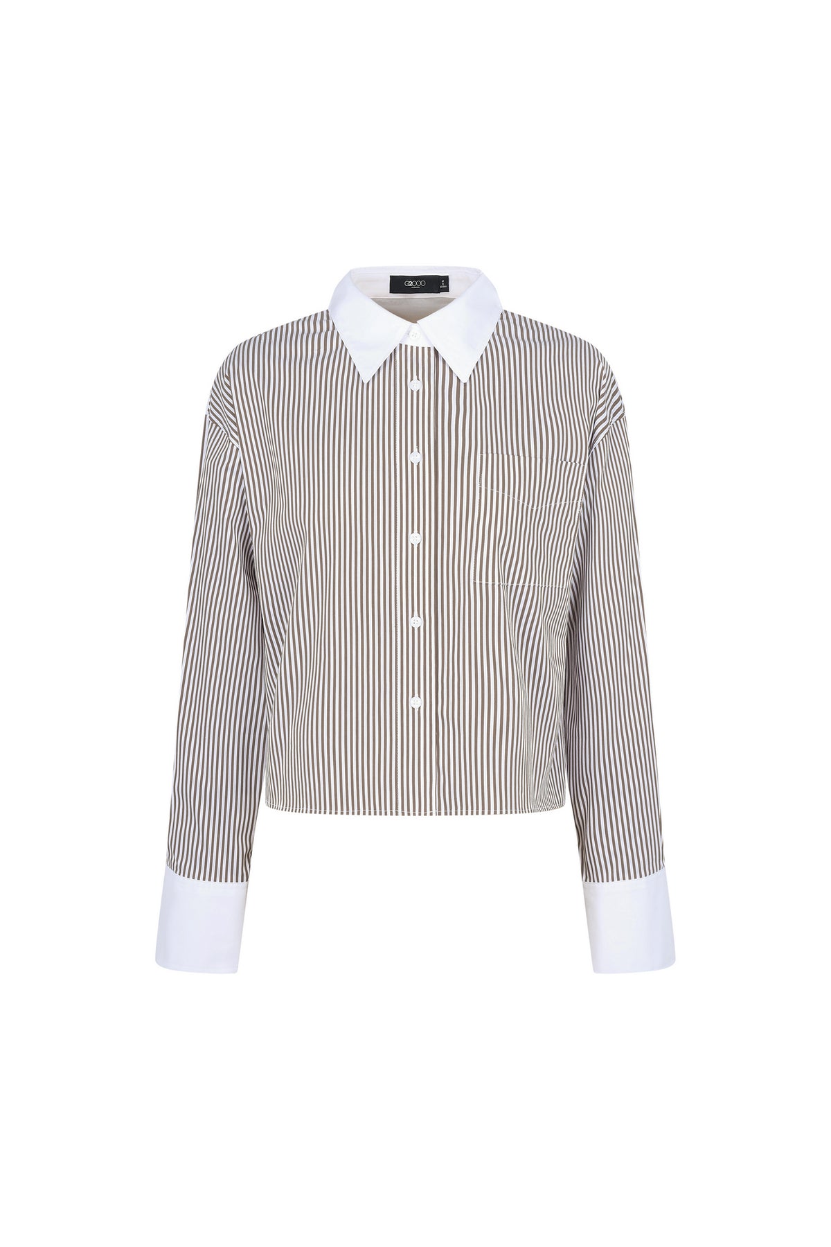 G2000 WOMAN-striped-shirt-collar-casual-shirt-66233867-Beige