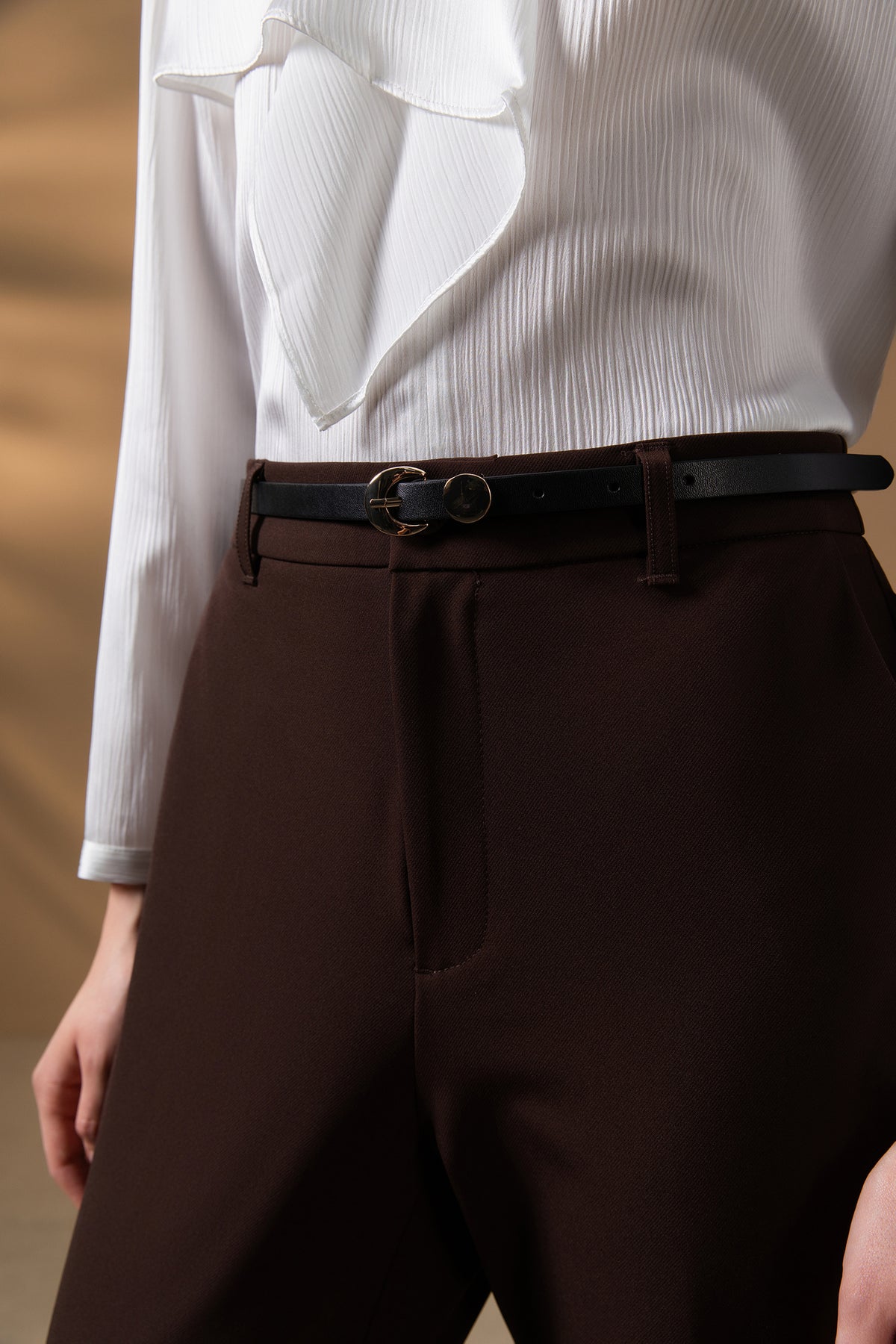 Crepe | Stand Collar Blouse