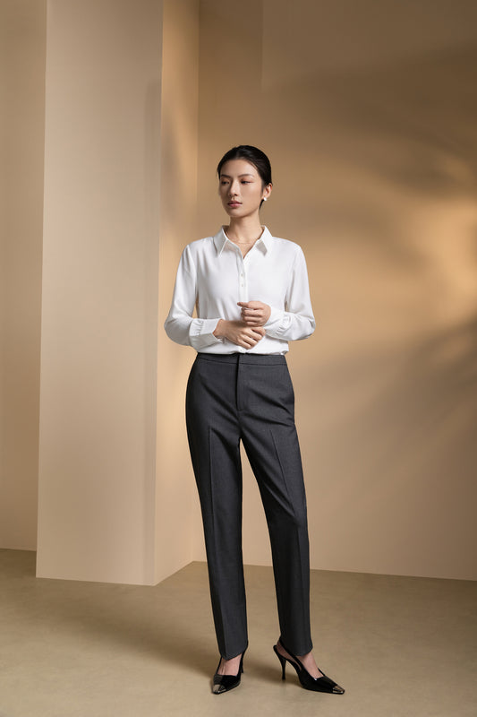 G2000 WOMAN-crepe-shirt-collar-blouse-66241041-White