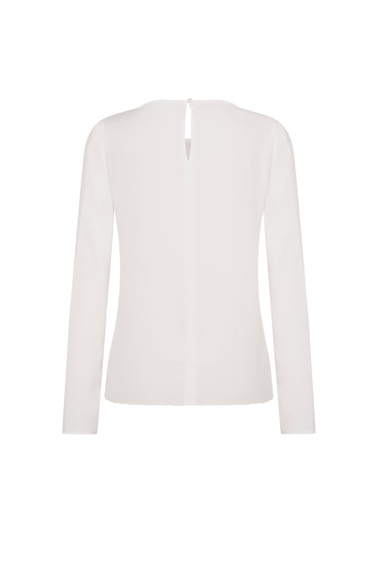 Crepe | Round Neck Blouse