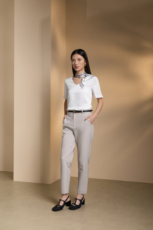 G2000 WOMAN-satin-v-neck-blouse-(with-detachable-scarf)-66241531-White