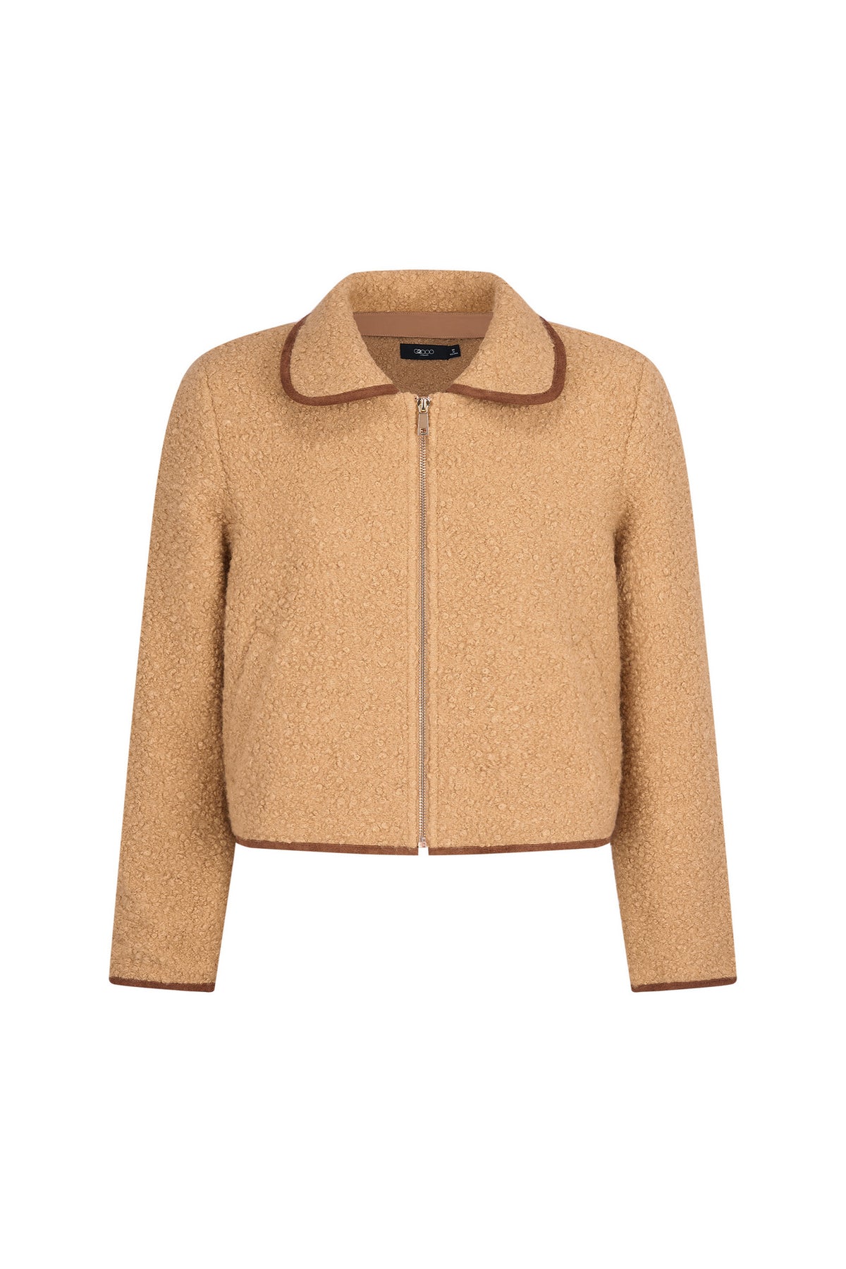G2000 WOMAN-lapel-collar-machine-washable-cut-and-sew-top-(with-detachable-collar)-66241717-Brown