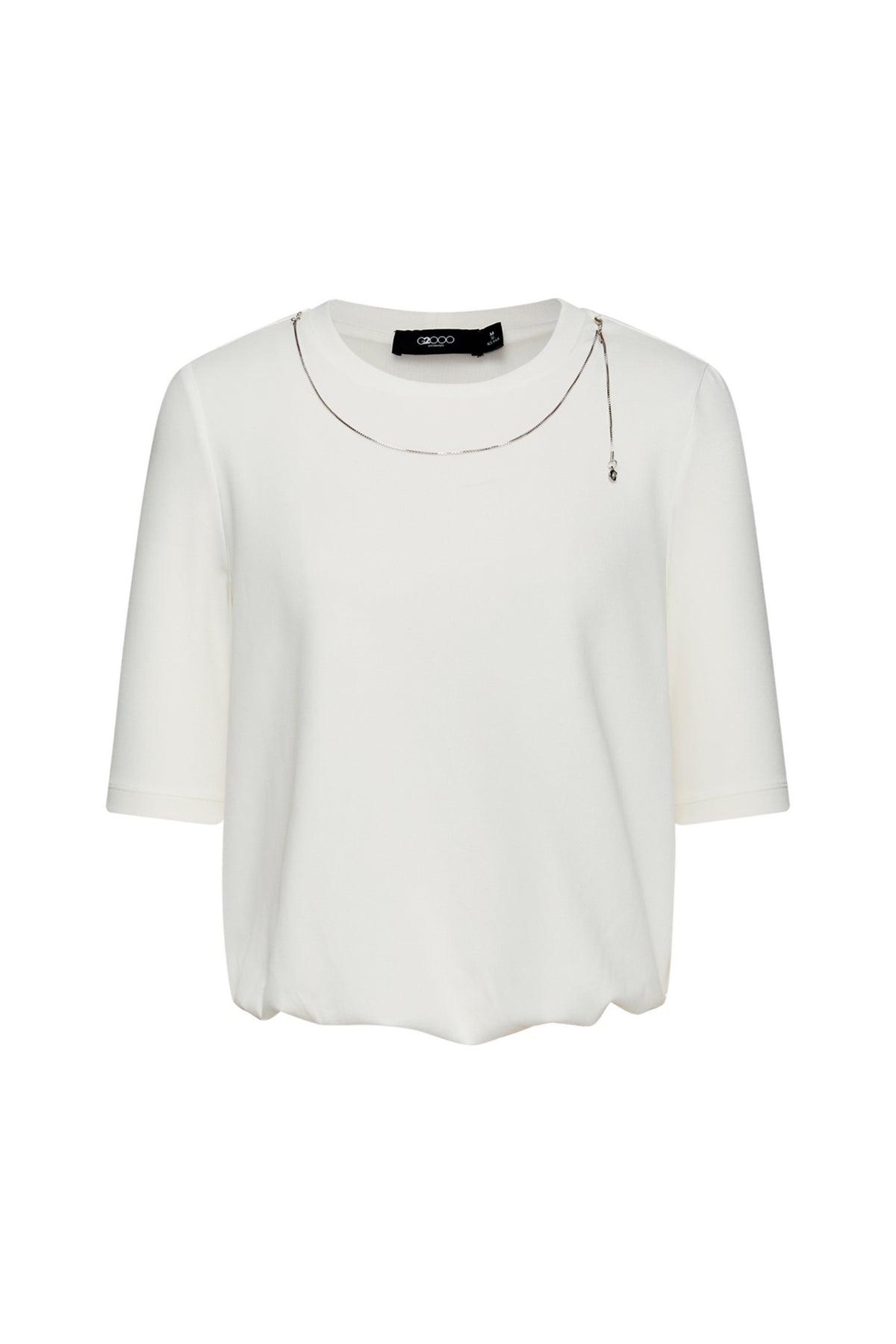 G2000 WOMAN-double-jersey-round-neck-cut-and-sew-top-(with-detachable-necklace)-66243777-White