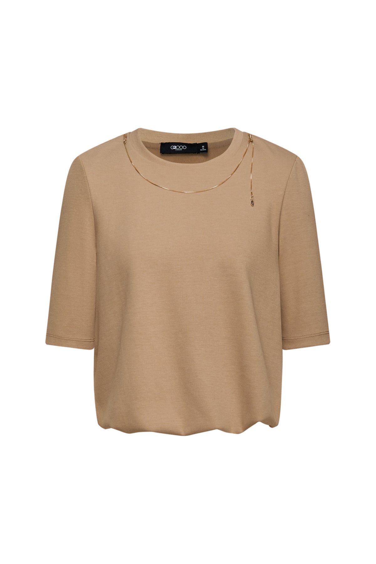 G2000 WOMAN-double-jersey-round-neck-cut-and-sew-top-(with-detachable-necklace)-66243777-Beige