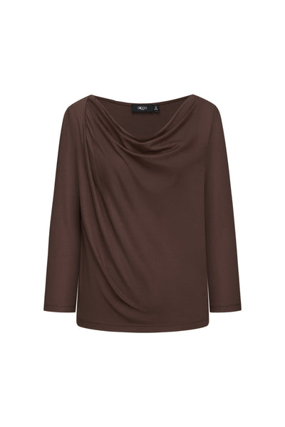 G2000 WOMAN-cowl-neck-machine-washable-cut-and-sew-top-66246701-Brown