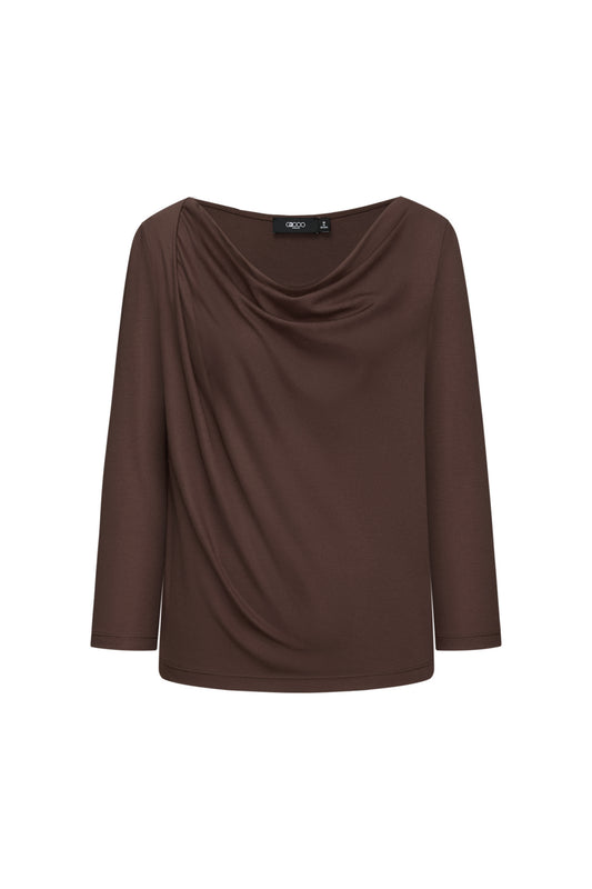 G2000 WOMAN-cowl-neck-machine-washable-cut-and-sew-top-66246701-Brown