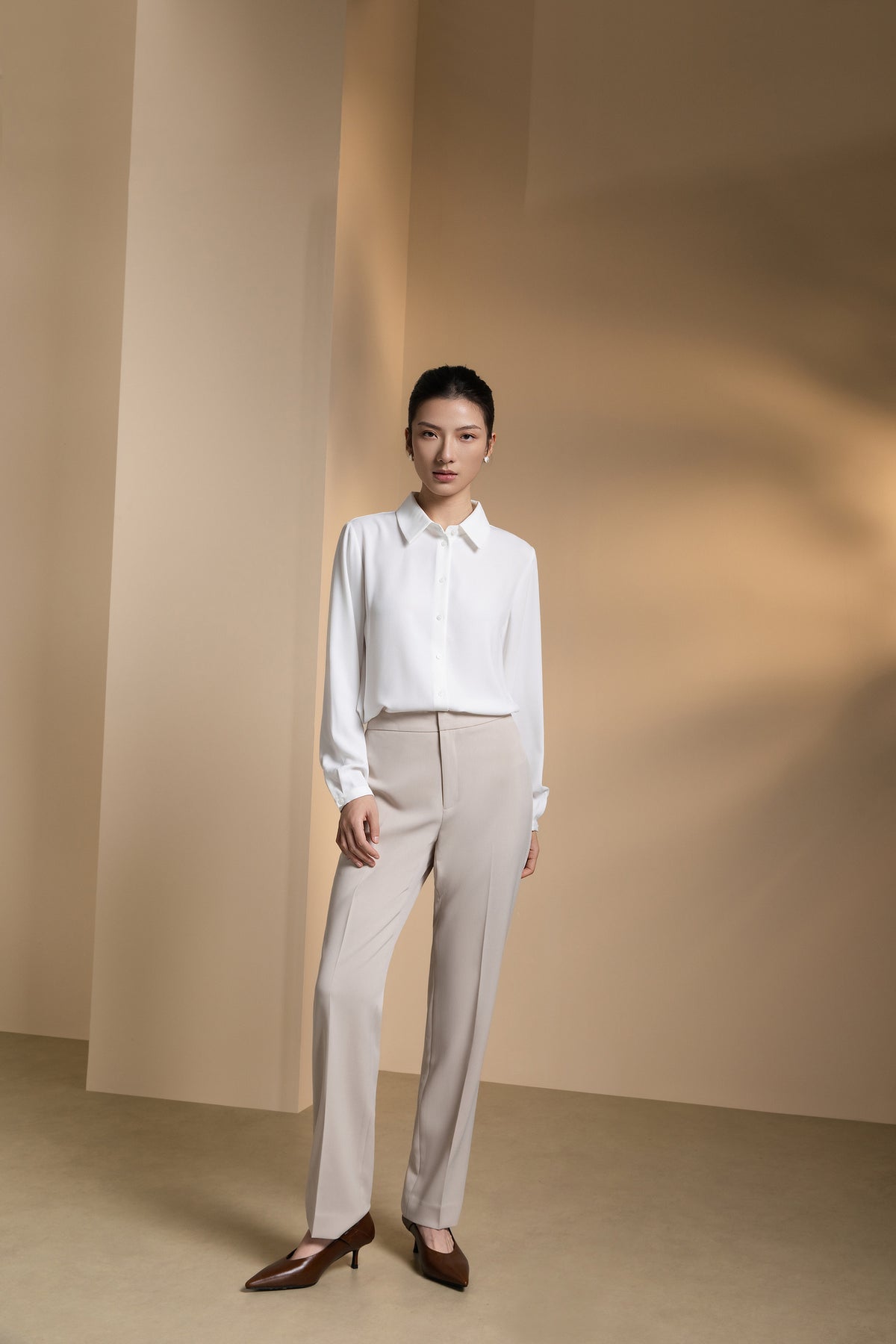 G2000 WOMAN-dobby-machine-washable-suit-pants-66251070-Beige