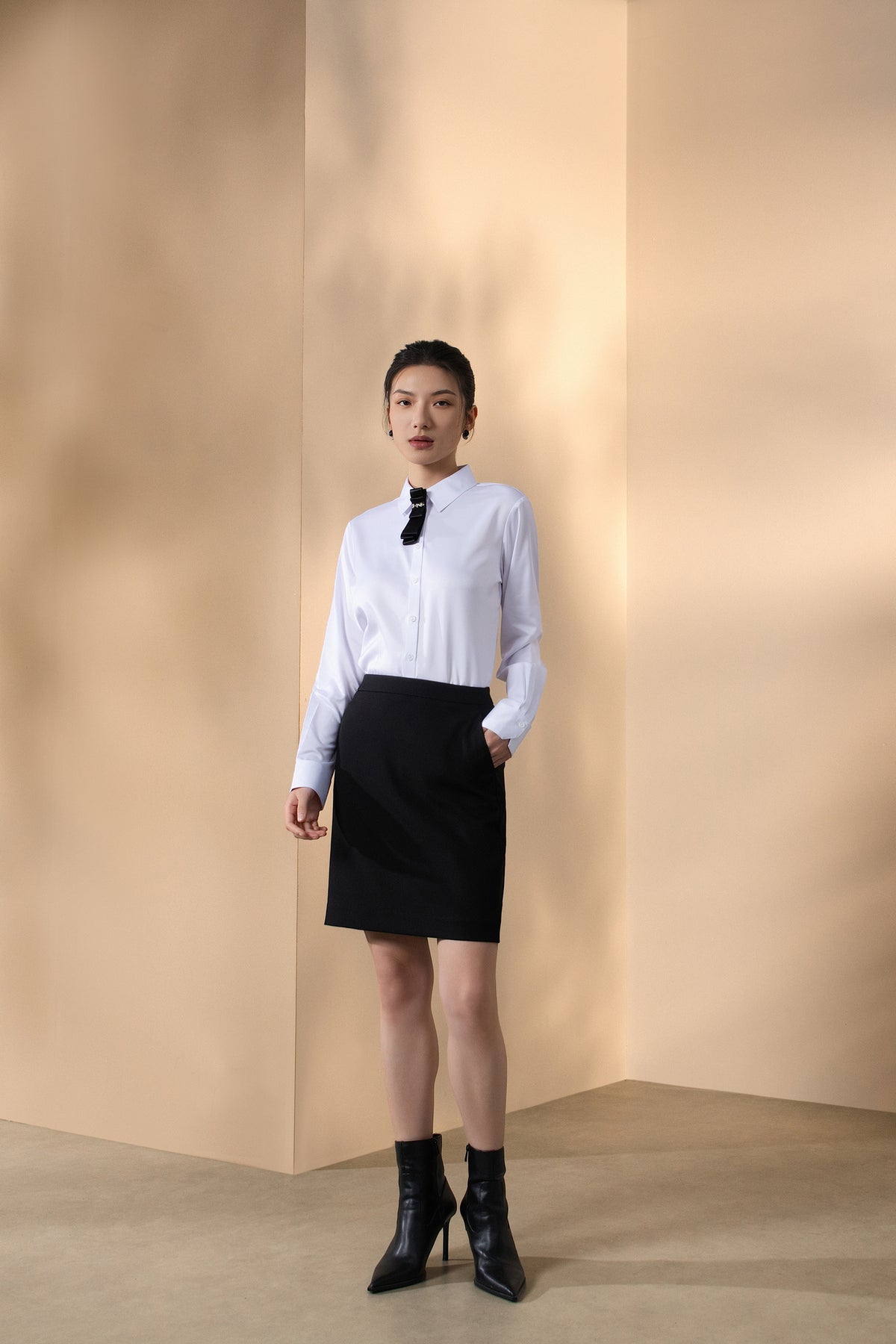 G2000 WOMAN-three-proof-finish-twill-suit-skirt-66251621-Black