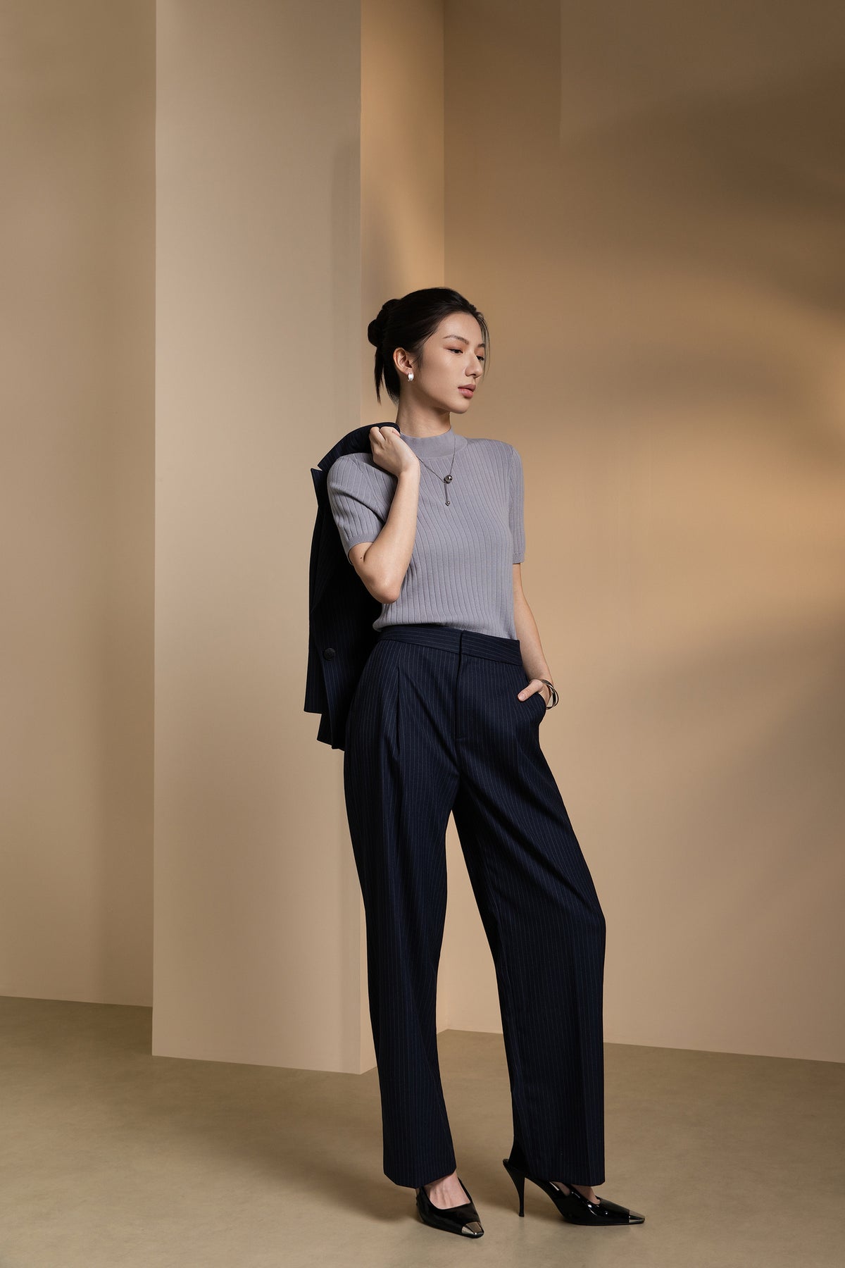 G2000 WOMAN-striped-machine-washable-suit-pants-66252093-Blue