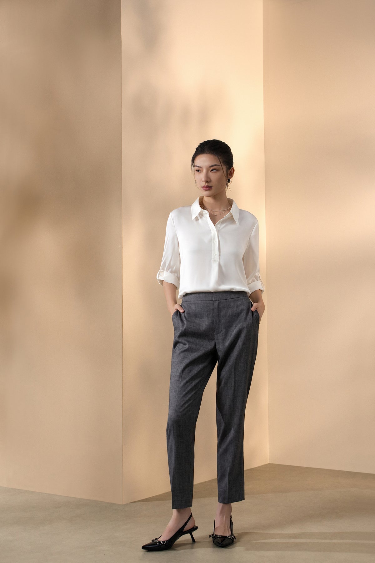 G2000 WOMAN-twill-machine-washable-suit-pants-66255060-Grey