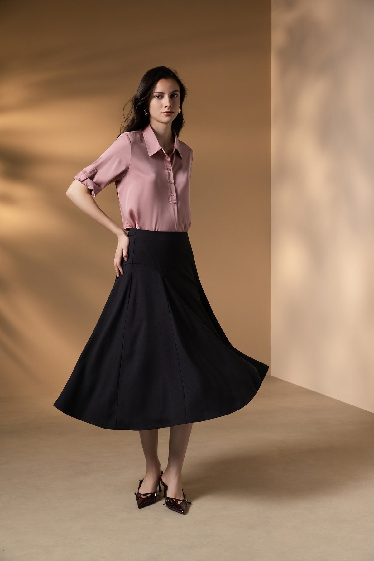 G2000 WOMAN-crepe-machine-washable-skirt-66261602-Black