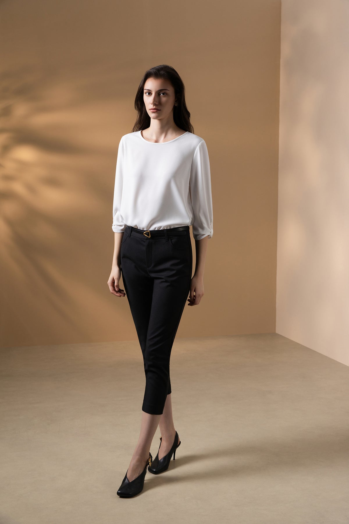 G2000 WOMAN-machine-washable-casual-pants-(with-belt)-66263008-Black