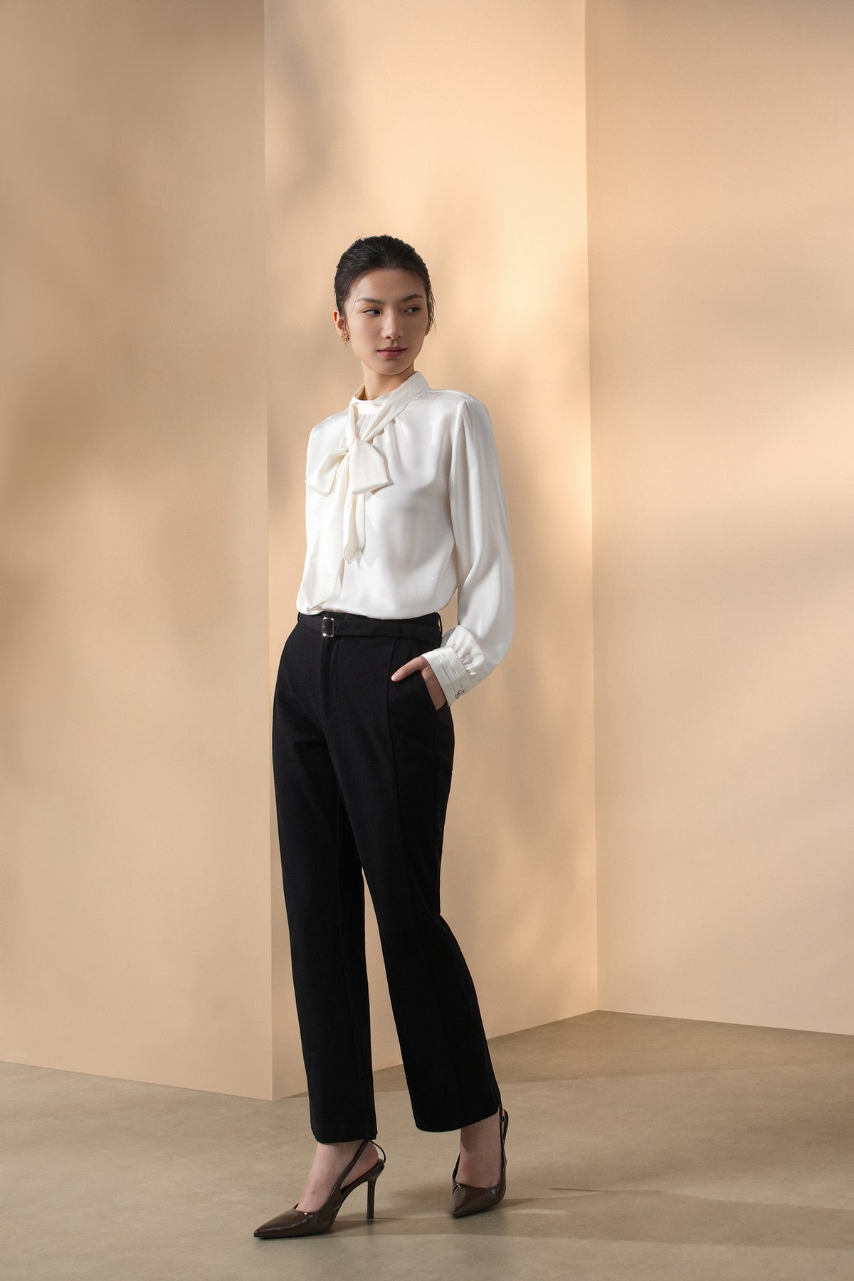 Twill | Machine Washable Casual Pants (With Belt)